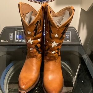 Men's Alvies BFG II Cowboy Boots in Tan and Black